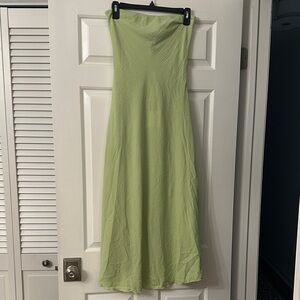 See You Monday Strapless Green Dress
